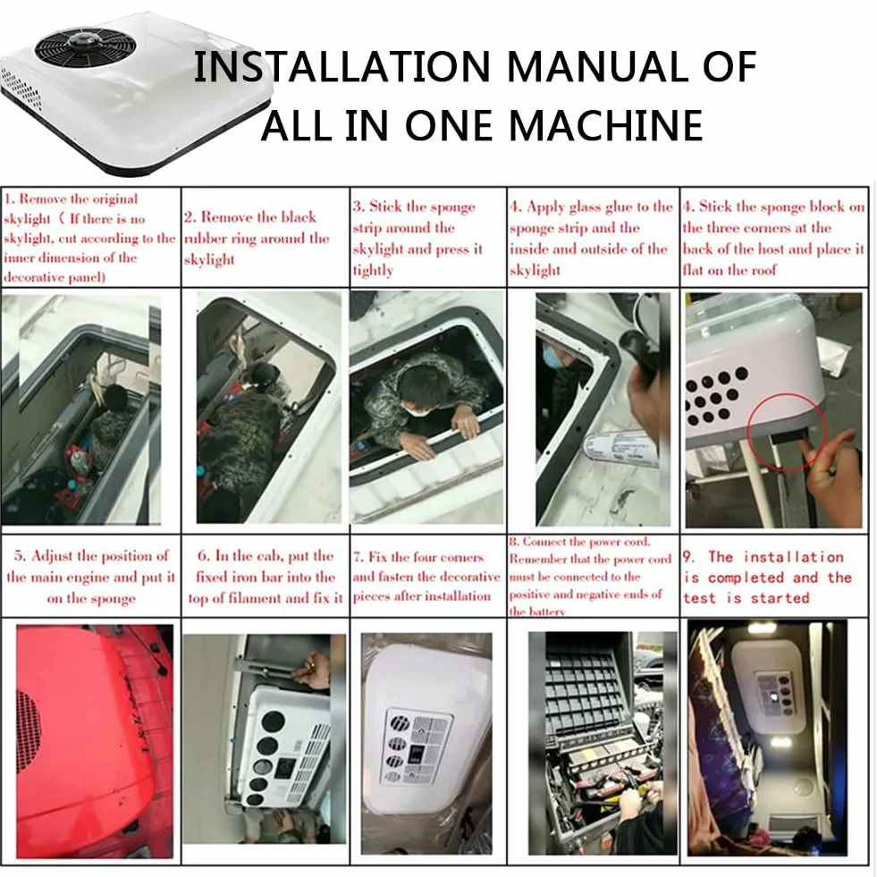 Condizionatore D'Aria 12V/24V DC All-In-One 850W per RV Caravan Truck