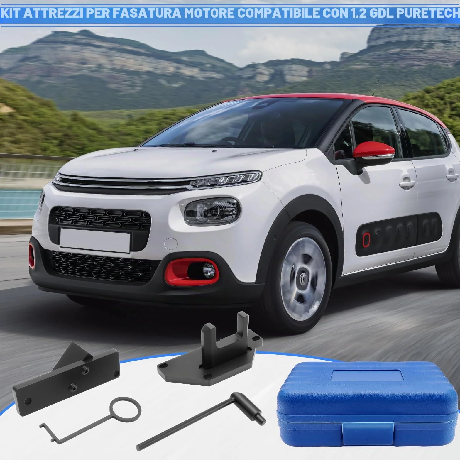 Kit di Allineamento Distribuzione PSA 1.2 Puretech, Strumento Professionale con Pignone di Allineamento, Controllo della Cinghia Compatibile con Peugeot Opel 1.2L Turbo Per Berlingo, C1, C3 Aircross