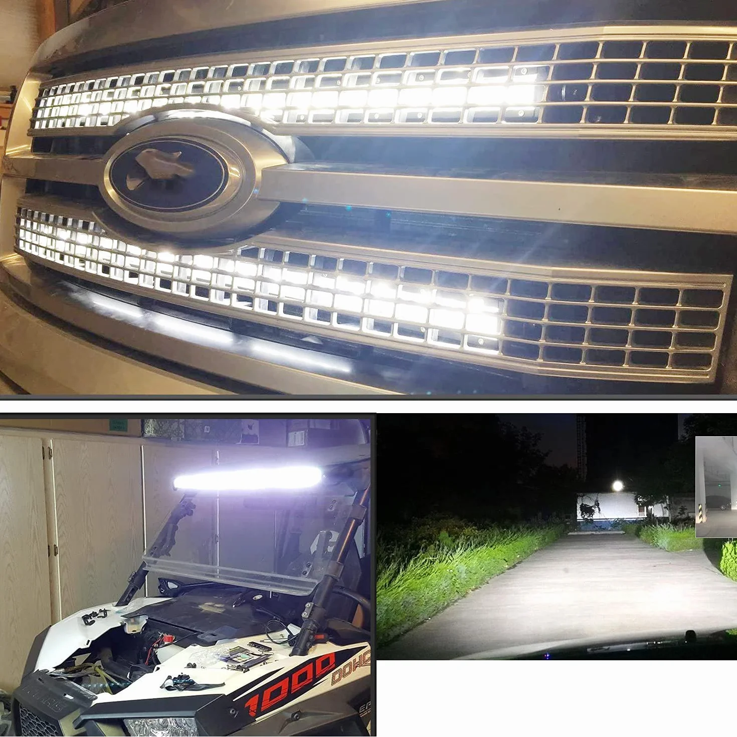 RIGIDON 44 Pollici 112cm 210W Barra Led Fuoristrada Con Cablaggio Kit, 12V 24V Barra Luce Led, Singola Fila Barra Led Per Auto Trattore Camion SUV UTE ATV Barca 4x4 Veicoli Offroad, Spotlights 6000K