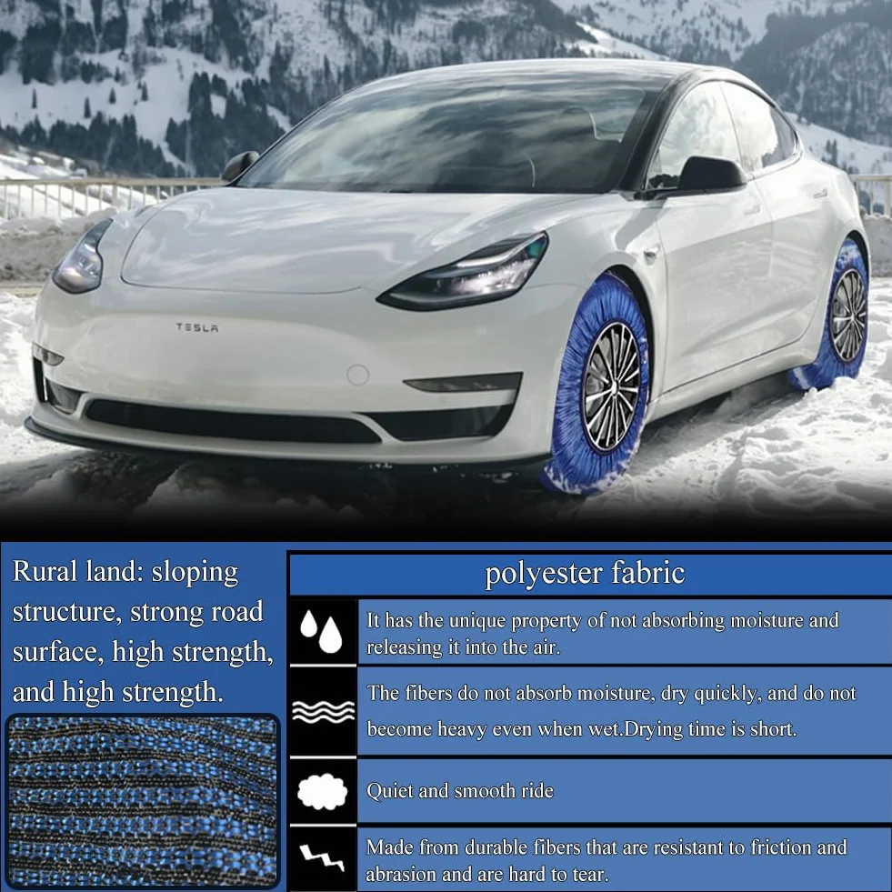 Calze da Neve per auto EN 16662-1 Catena da neve per pneumatici omologata Lavabile Montaggio rapido Large