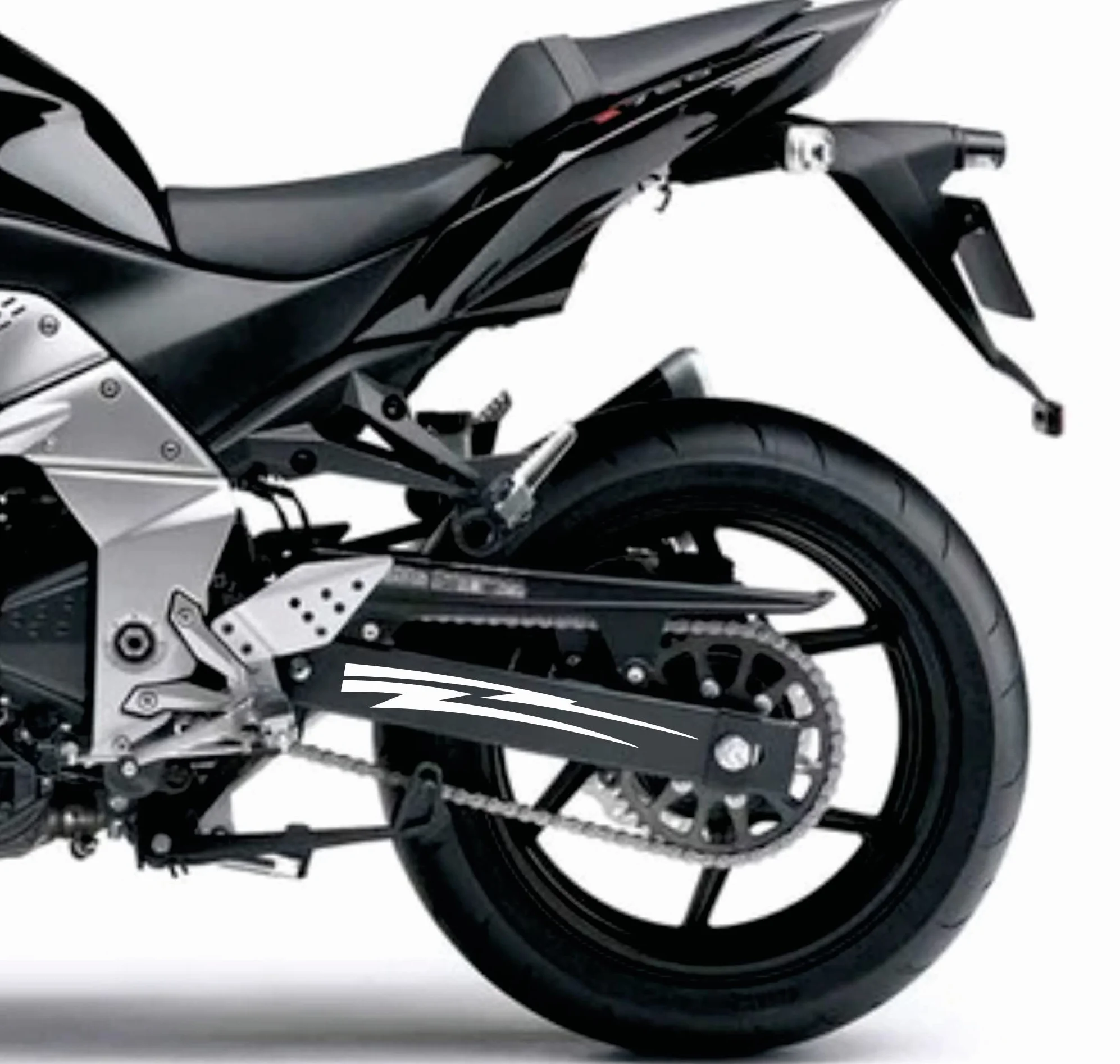 Adesivi Compatibili Kawasaki Z750 Forcellone Moto Paracatena Tribale Bianco 1 Pezzo