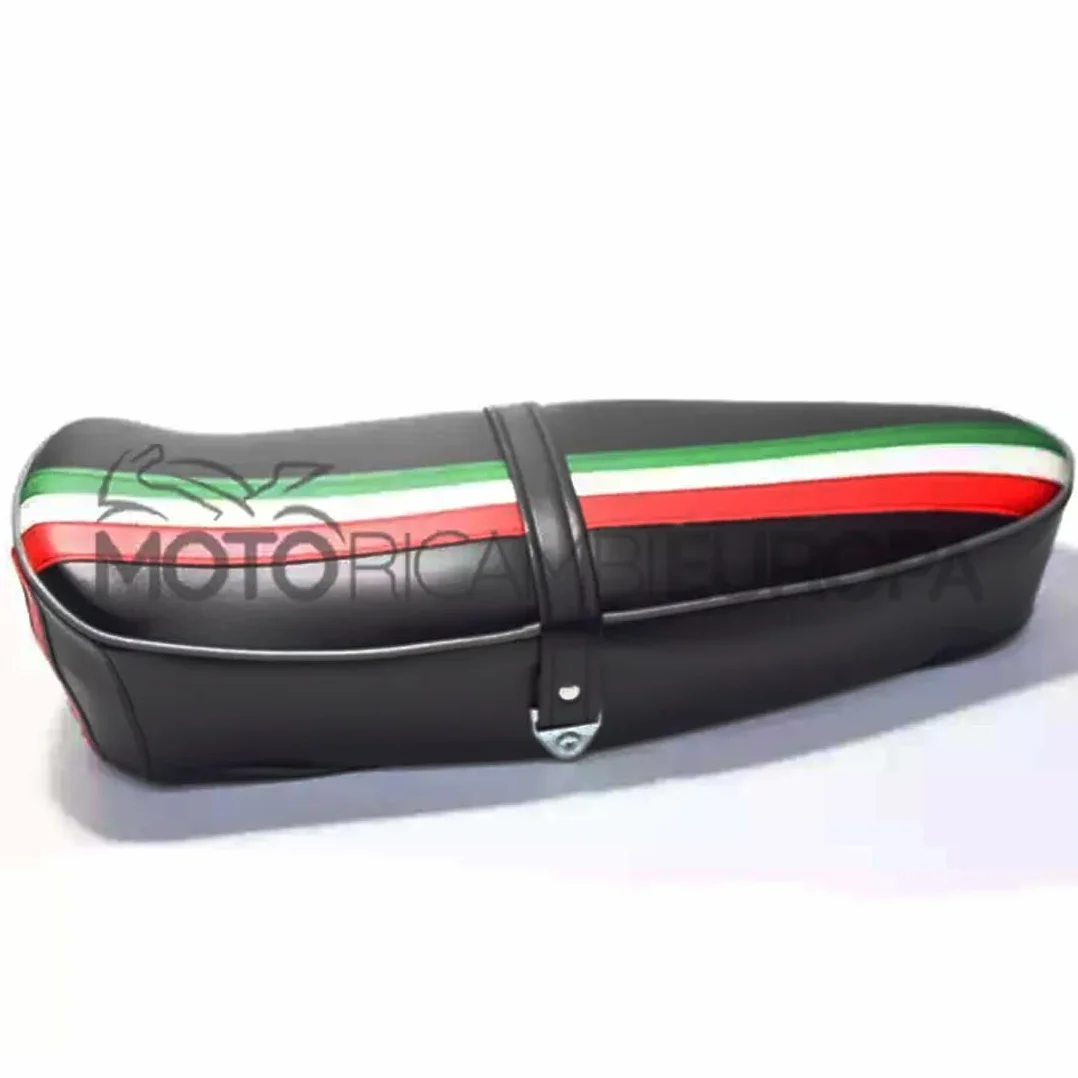 SELLA NERA 2 POSTI TRICOLORE E LEVETTA COMPATIBILE PER PRIMAVERA 125 ET3 50 R SPECIAL CON BANDIERA ITALIA