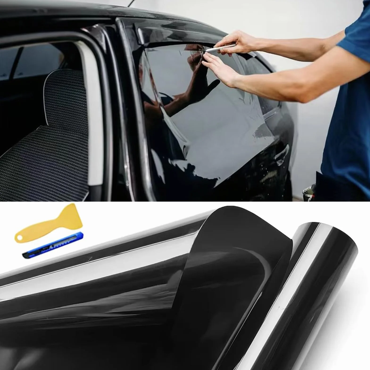 Pellicola Oscurante Per Auto - Pellicola Protettiva Oscurante Per Vetri Auto | Strumento di Protezione Solare Universale per Parabrezza di Furgone e Altri Veicoli