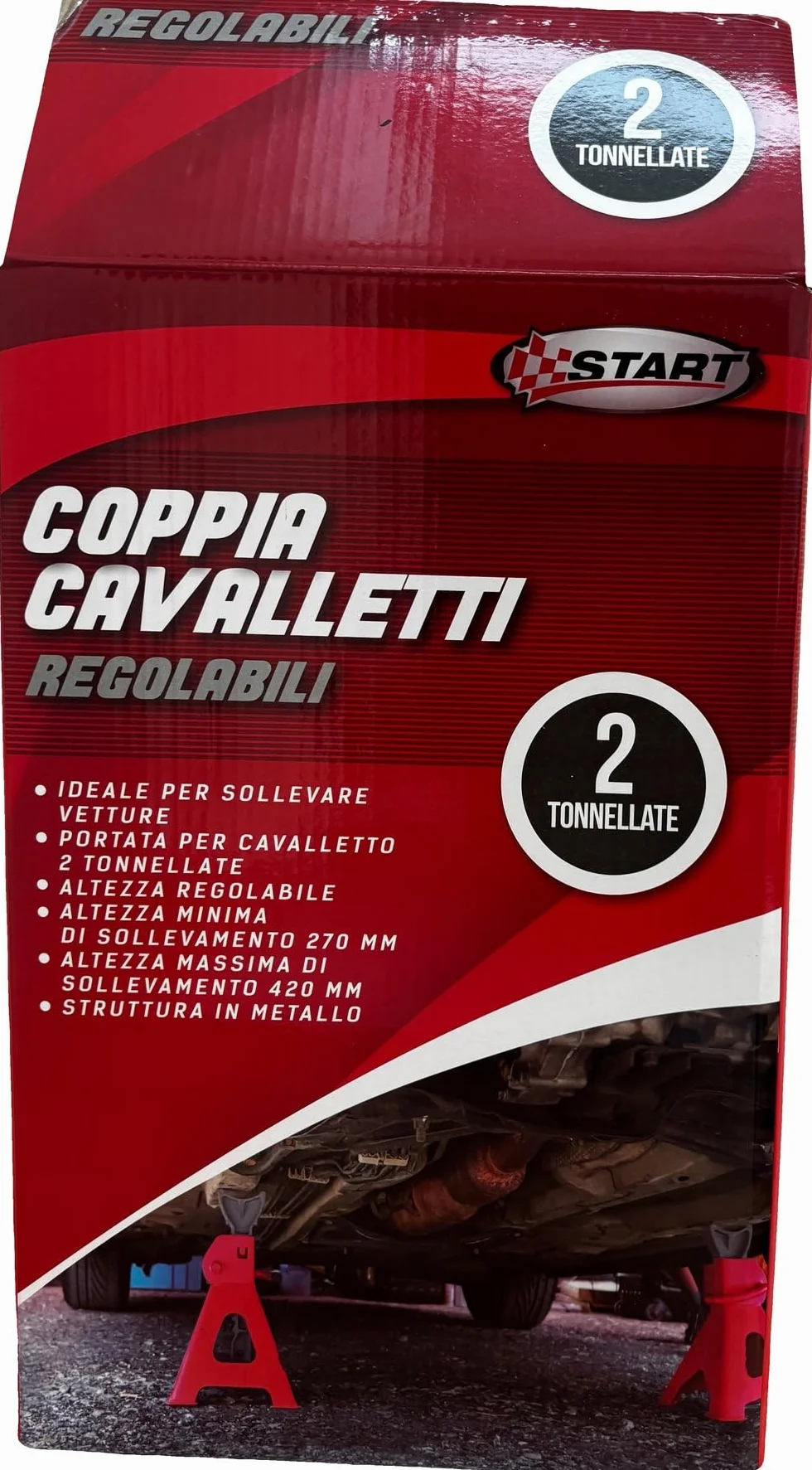 Coppia Di Cavalletti Da Officina 2 Tonnellate Per Manutenzione Auto