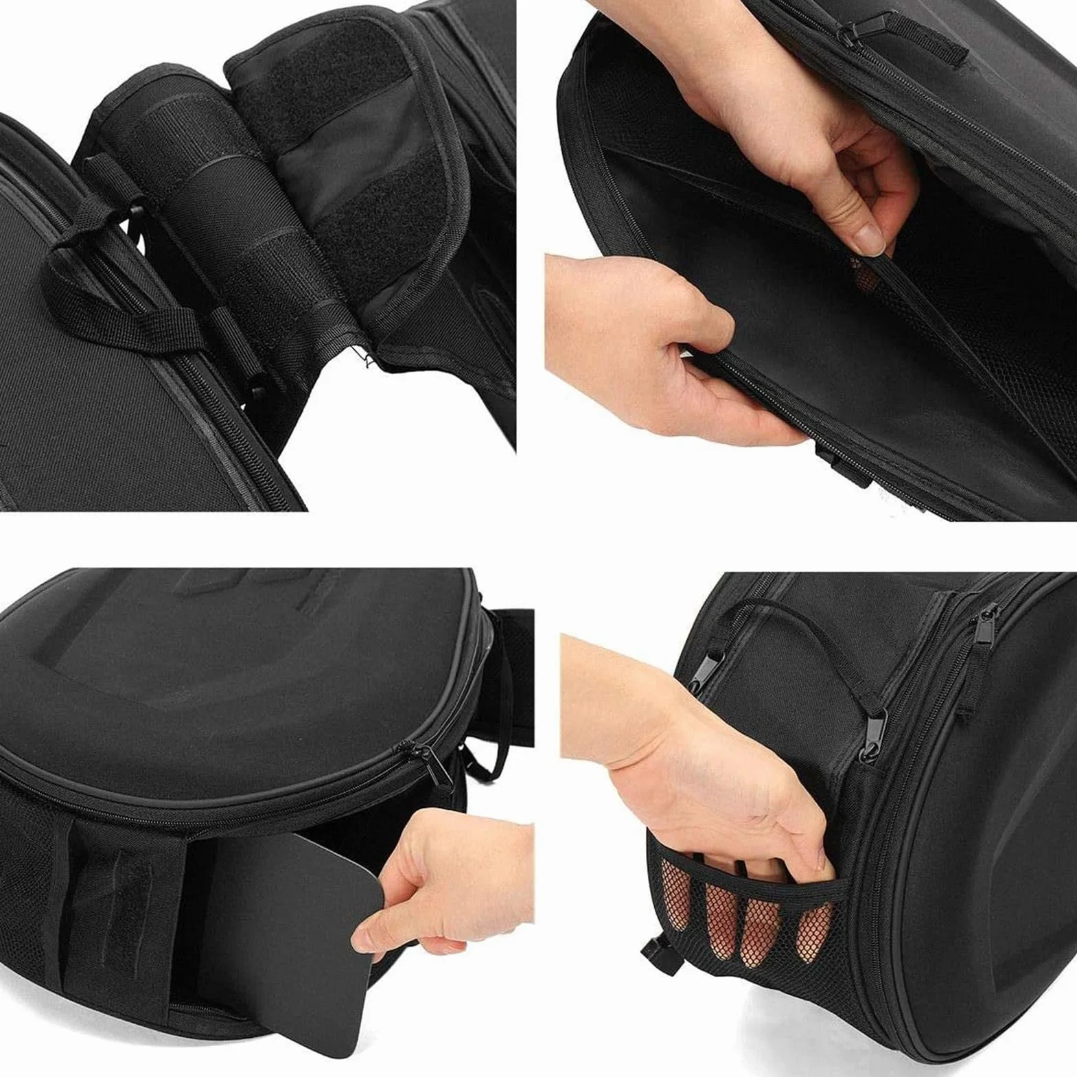Borsa Sella Moto Impermeabile Tessuto Oxford 600D Grande Capacità Nero