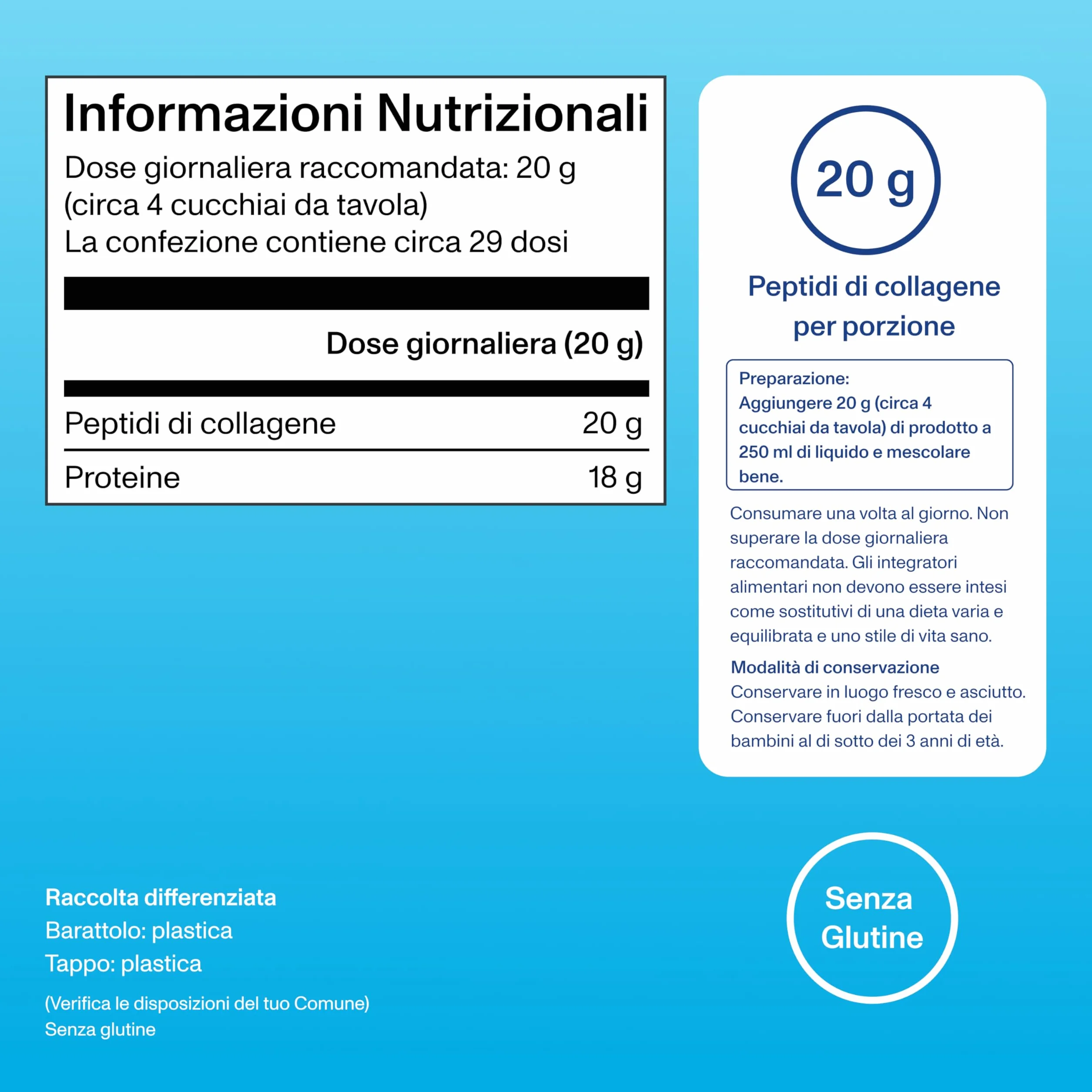 Vital Proteins Collagen Peptides integratore collagene idrolizzato in polvere inodore insapore 20g peptidi collagene bovino 587g
