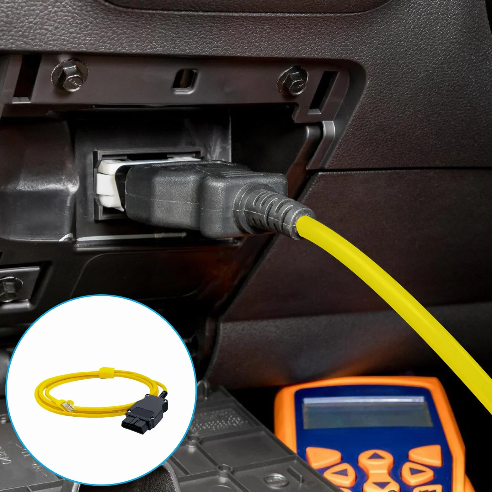 Nizirioo Cavo OBD2 ENET Adattatore Ethernet Prolunga V50.3 ICOM Coding Serie F per BMW