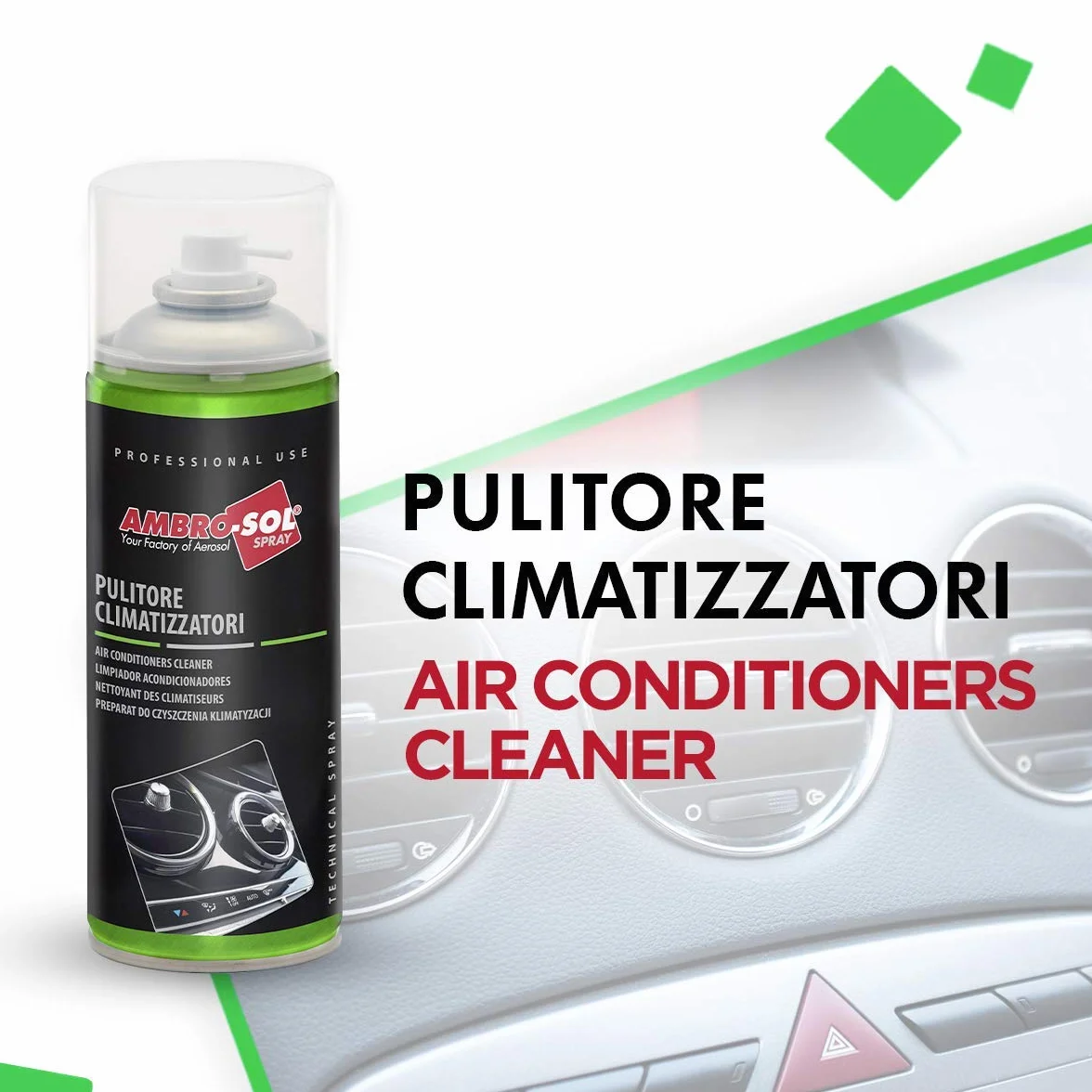 Ambro-Sol A461 Igienizzante Climatizzatori 400 Ml Elimina Sporco Cattivi Odori Rinfresca Tratti