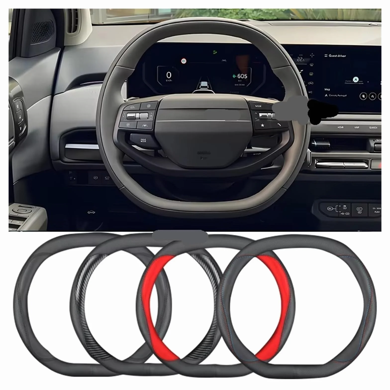 Per Kia Per Sportage 2025 2026 Coprivolante In Pelle Antiscivolo Interni Auto Volante dell Auto Copri(D C)