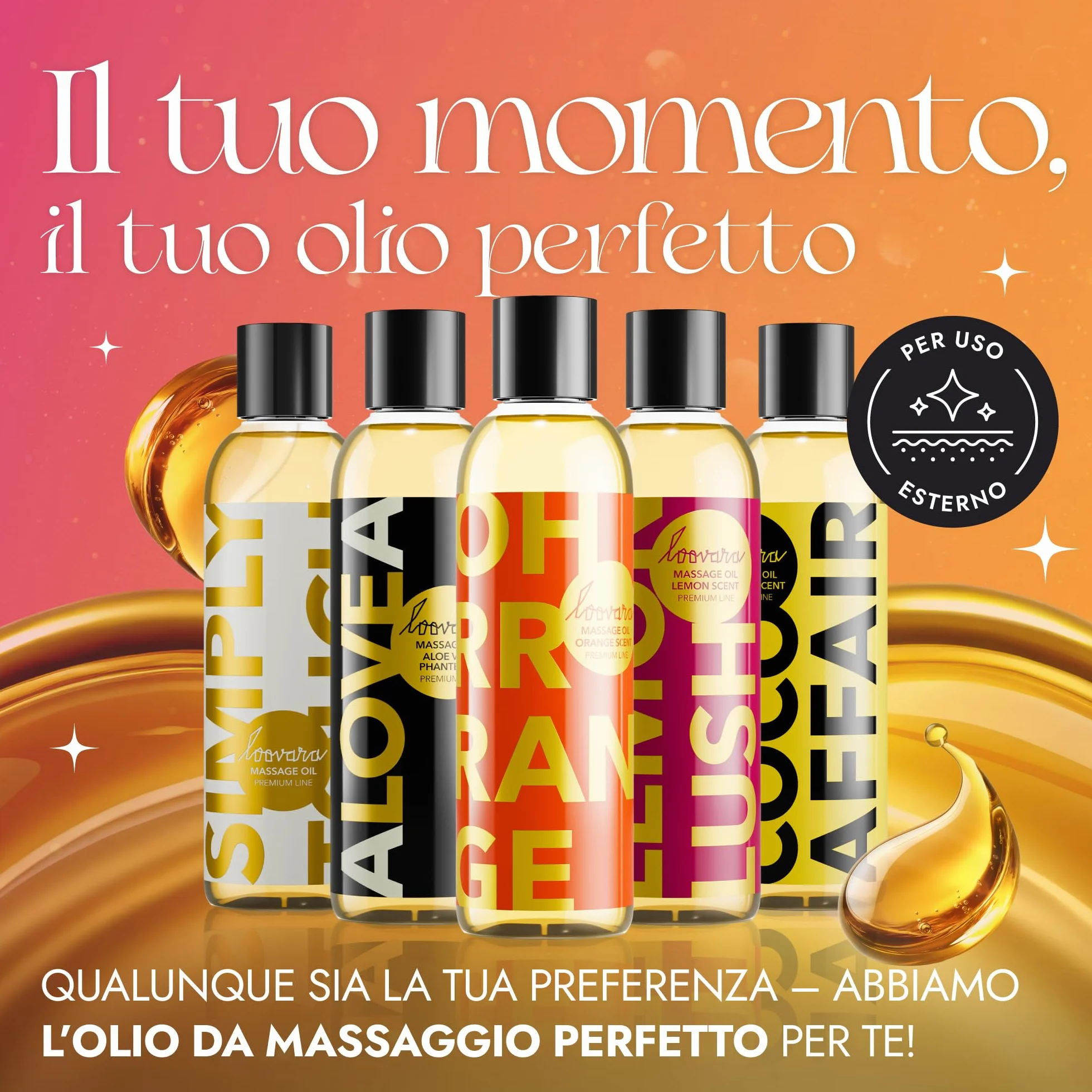 Olio da massaggio LOOVARA OH RRRANGE 150 ml al profumo di arancia
