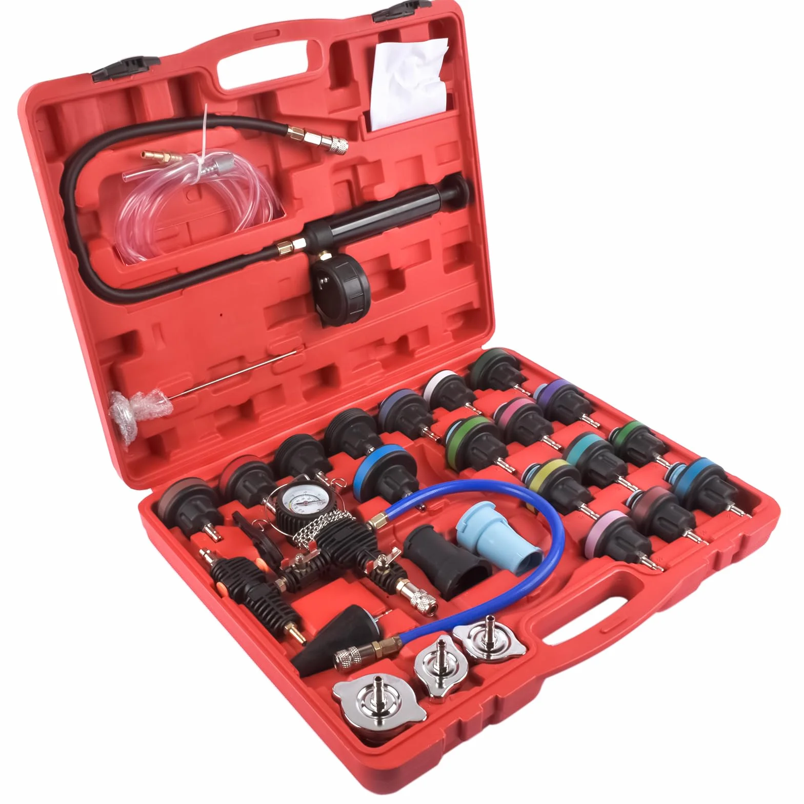 Radiatore Pressione Tester Kit 28 Pezzi per Auto Sistema di Raffreddamento