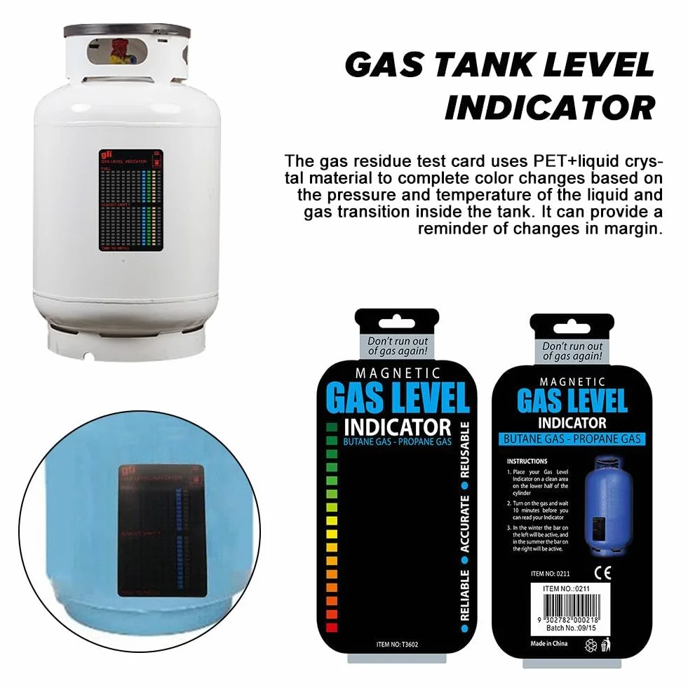 1 pz Indicatore di livello di gas Pratico propano butano GPL Carburante Gas Serbatoio Stick Indicatore di livello magnetico Misura Accessori