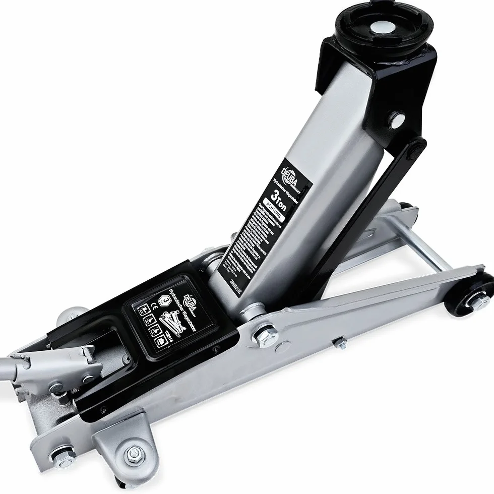 Cric idraulico auto 3 tonnellate Deuba maniglia rotelle manovrabile cuscinetto gomma martinetto sollevatore