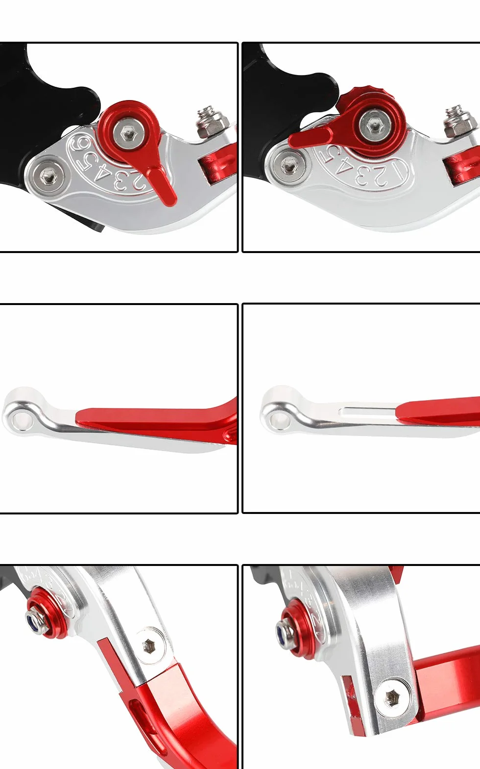Regolabile Leva Frizione Freno Set per Honda HORNET CB599 CB600F 1998-2006 CB919 CB900F 2001-2008 CBR600F2 F3 F4 F4i 1991-2007 CB400 CB400SF CB400VTEC 1992-1998 Nero+Giallo