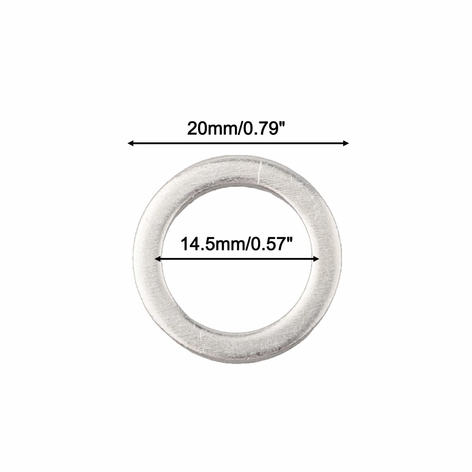 Guarnizione rondella a vite di scarico dell'olio per Hyundai & Kia (2001-2021), alluminio, argento, confezione da 25, OEM 21513-23001