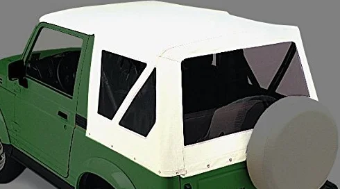 Hansen Styling Parts Copertura di ricambio bianco con vetri trasparenti per Suzuki SJ 410 413 Softtop Hood