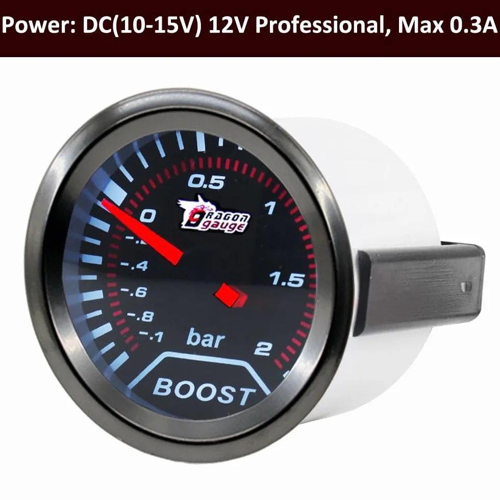 ETOPARS Universale Auto Turbo Boost Manometro 2 Pollici 52mm -1 to 2 Bar Indicatore Pressione Strumenti