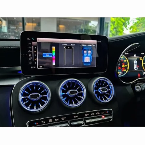 Naroote Kit di Ventilazione per Turbina LED 64 Colori C Classe GLC W205 2019-2021 ABS+PC 5 Pezzi