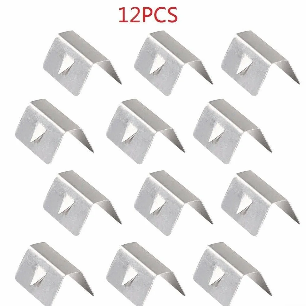 12 Clip per Deflettore d'Aria Acciaio Inox Heko G3 Sned 20 x 16 mm Argento