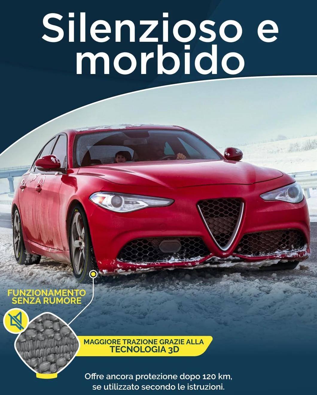 ARCOL Calze da Neve Omologate EN 16662-1 Catene da Neve in Tessuto XL