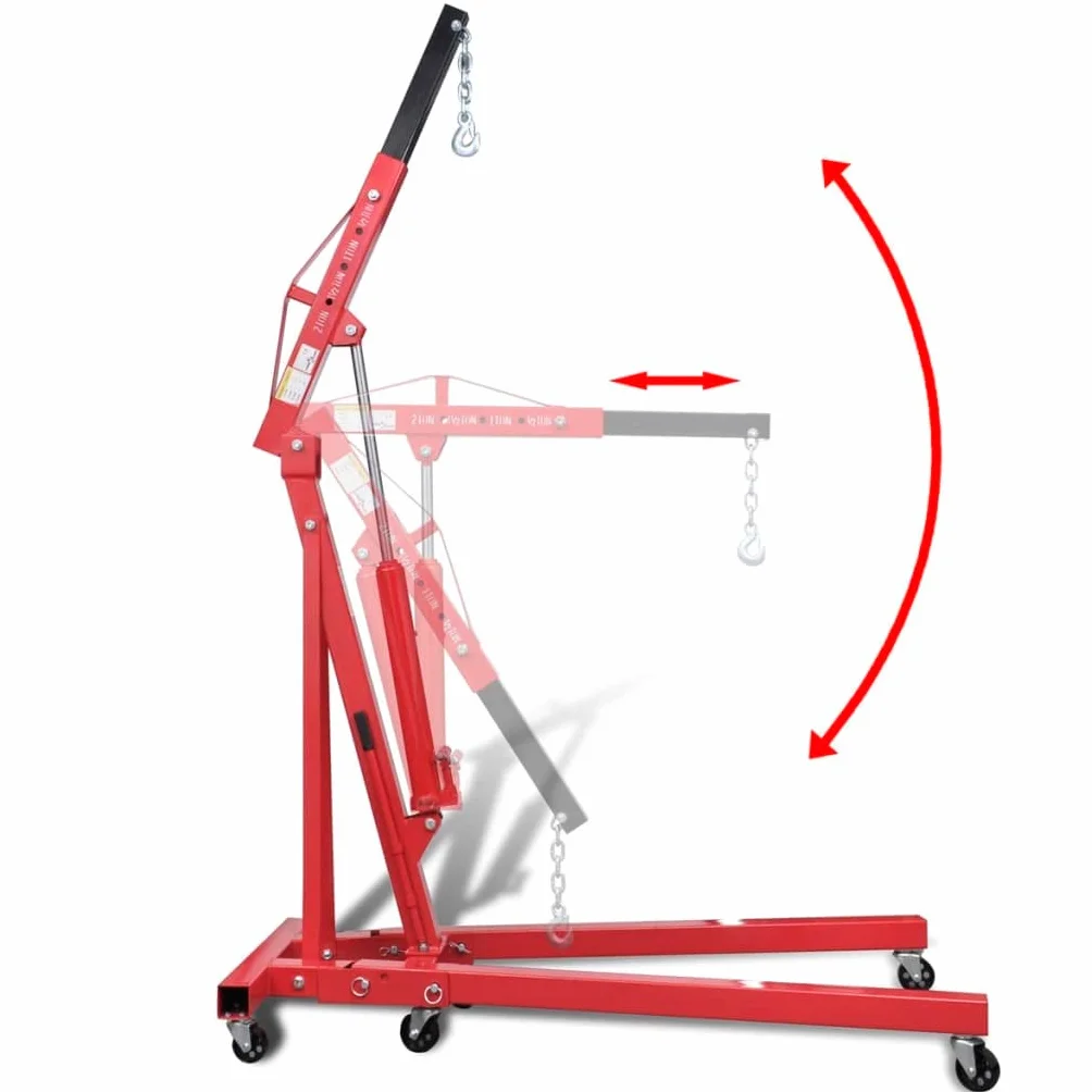 vidaXL Gru Idraulica Pieghevole Officina 2 TON 88,2 kg Sollevatore Martinetto