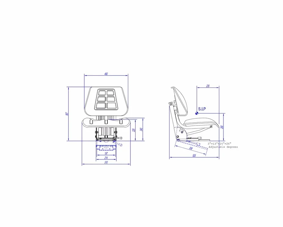 Sedile per trattore universale con sospensione TS21000GP