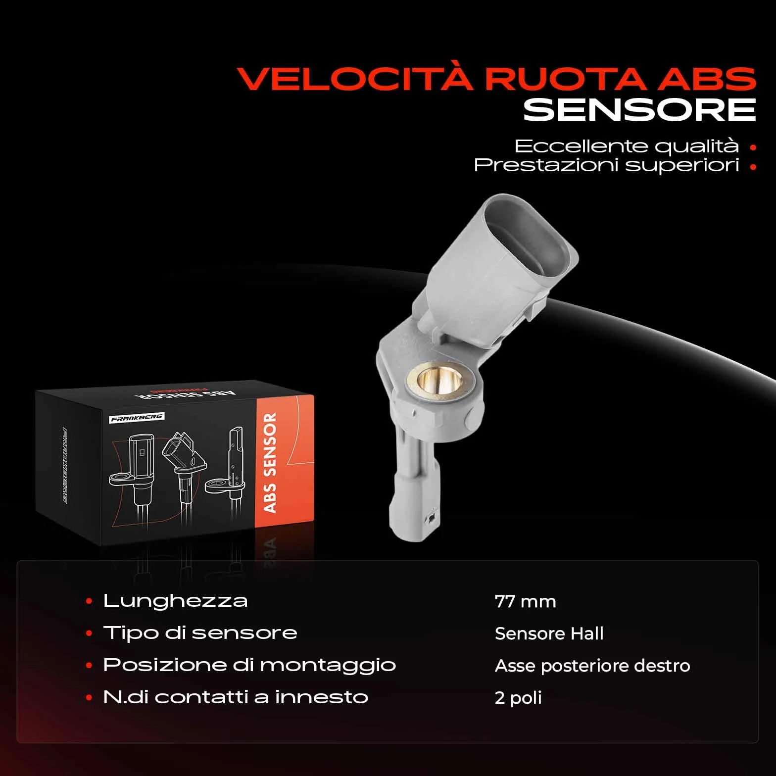 Sensore ABS posteriore destro per A1 8X Q3 8U CC 358 1F Golf VI 517 362 7N 1T 2003-oi