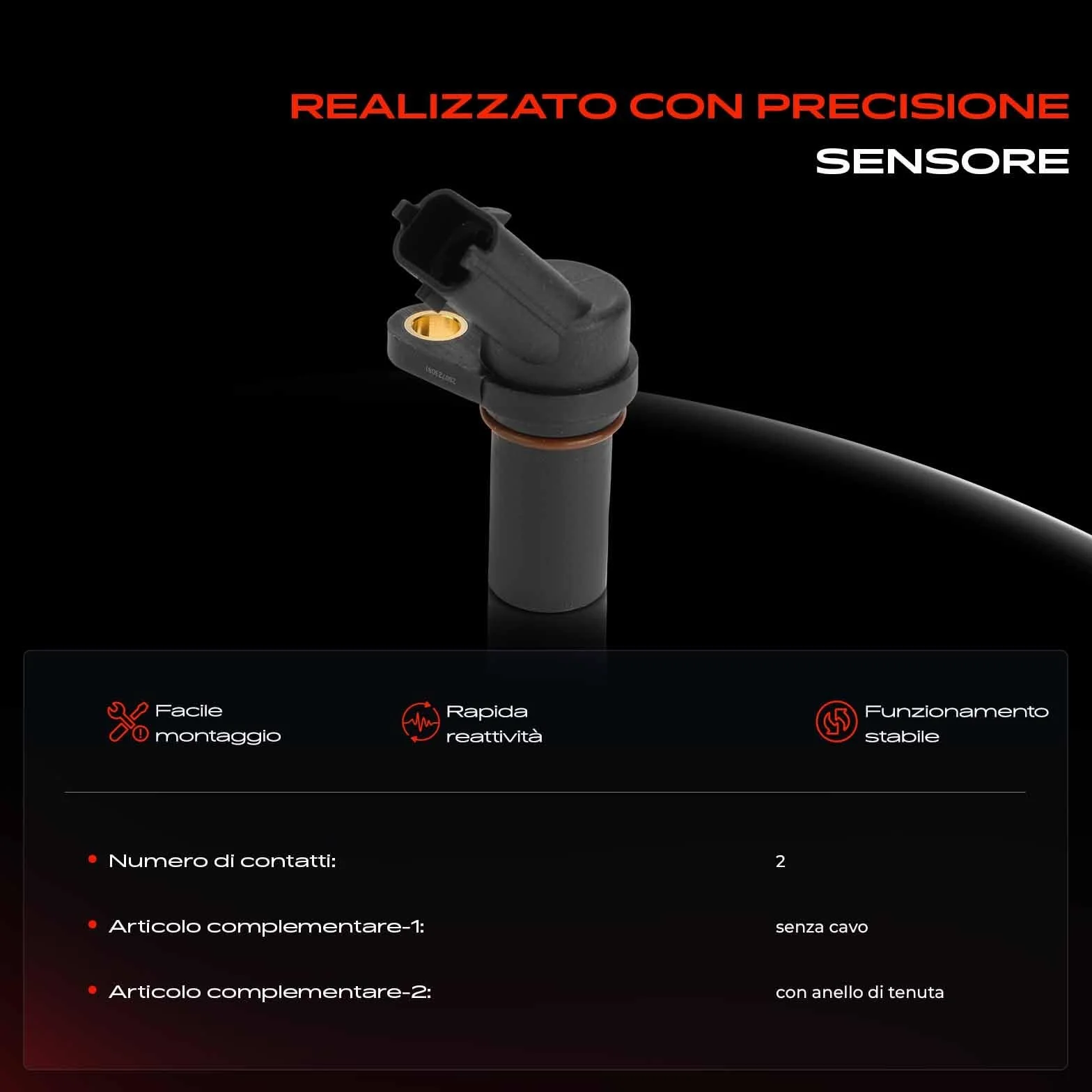 Frankberg Posizione dell'albero Motore Sensore dell'albero Motore 2-Poli Compatibile con Corsa D S07 Corsa C X01 Agila (A) H00 Meriva X03 Zafira A MPV T98 Replace# D5010412449
