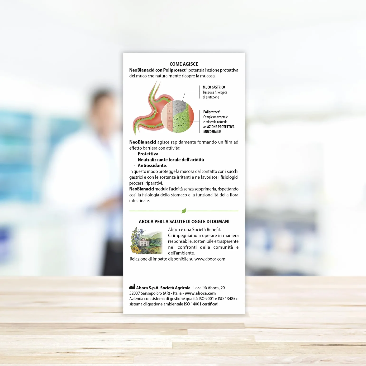 Aboca NeoBianacid 70 Compresse al Limone - Dispositivo Medico Naturale per Acidità e Reflusso Gastroesofageo