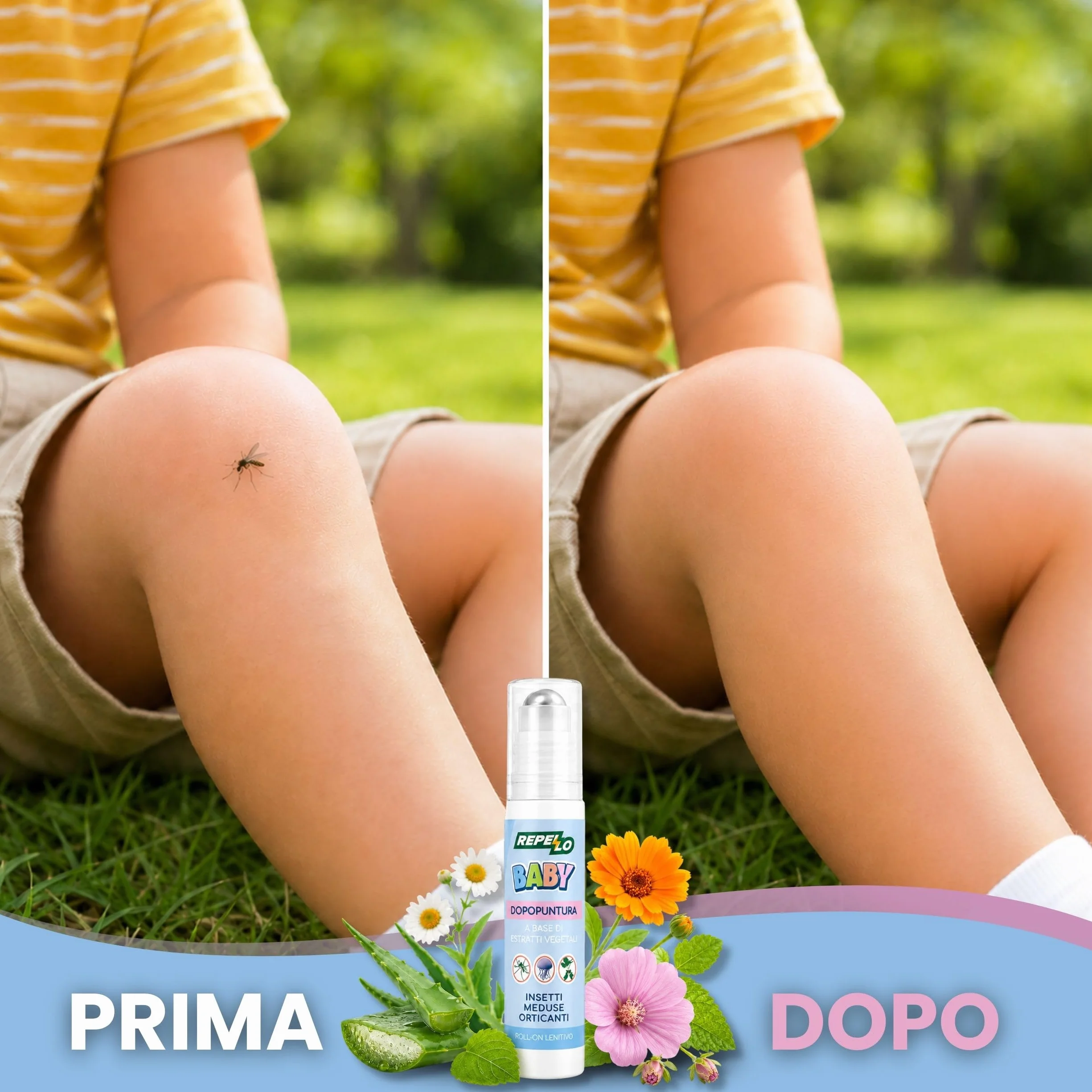 Albagarden Dopopuntura Naturale Baby Roll-On 20ml Gel Lenitivo Antiprurito per Bambini da 6 Mesi