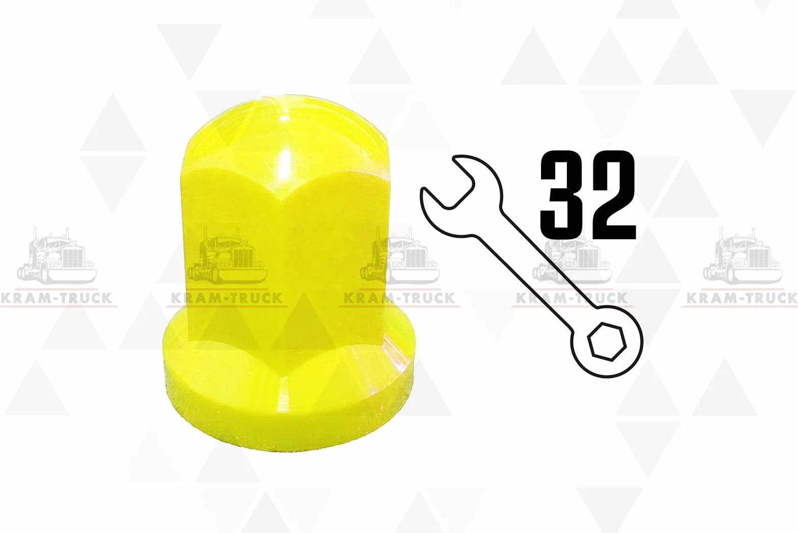 KRAM-TRUCK Tappi Per Dadi Ruota In Plastica Lunghi 32 Mm Giallo Per Camion E Rimorchi