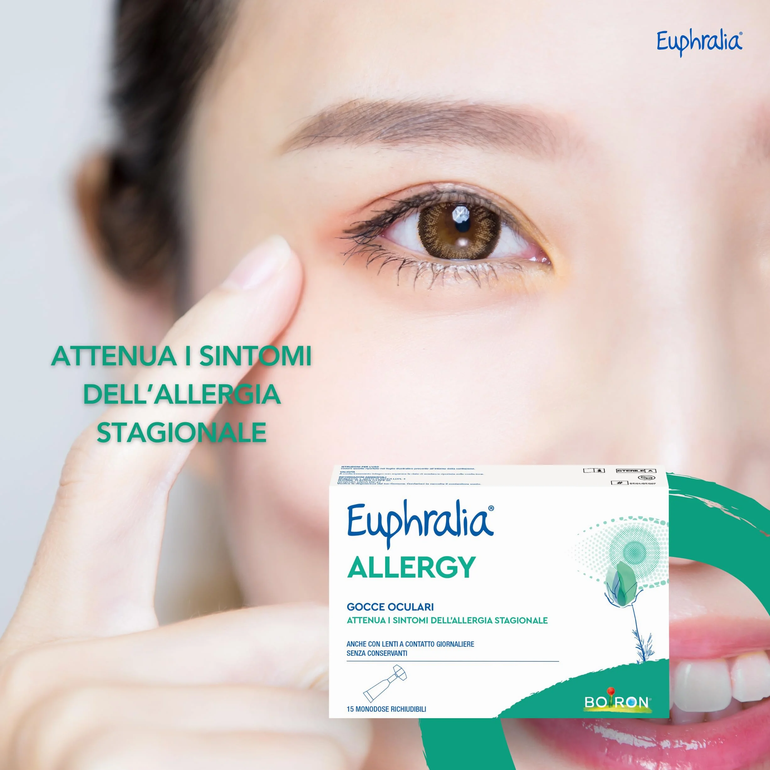 Euphralia Allergy Gocce Oculari Allergia Congiuntivite Allergica Acido Ialuronico Vitamina B12 15 Monodose Richiudibili