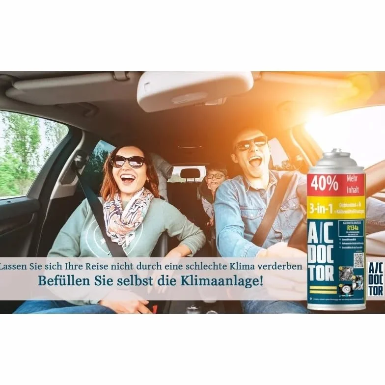 Refrigerante 3 in 1 R134A di ricambio, sigillante e olio per condizionatori auto, compatibile con veicoli 1995-2016