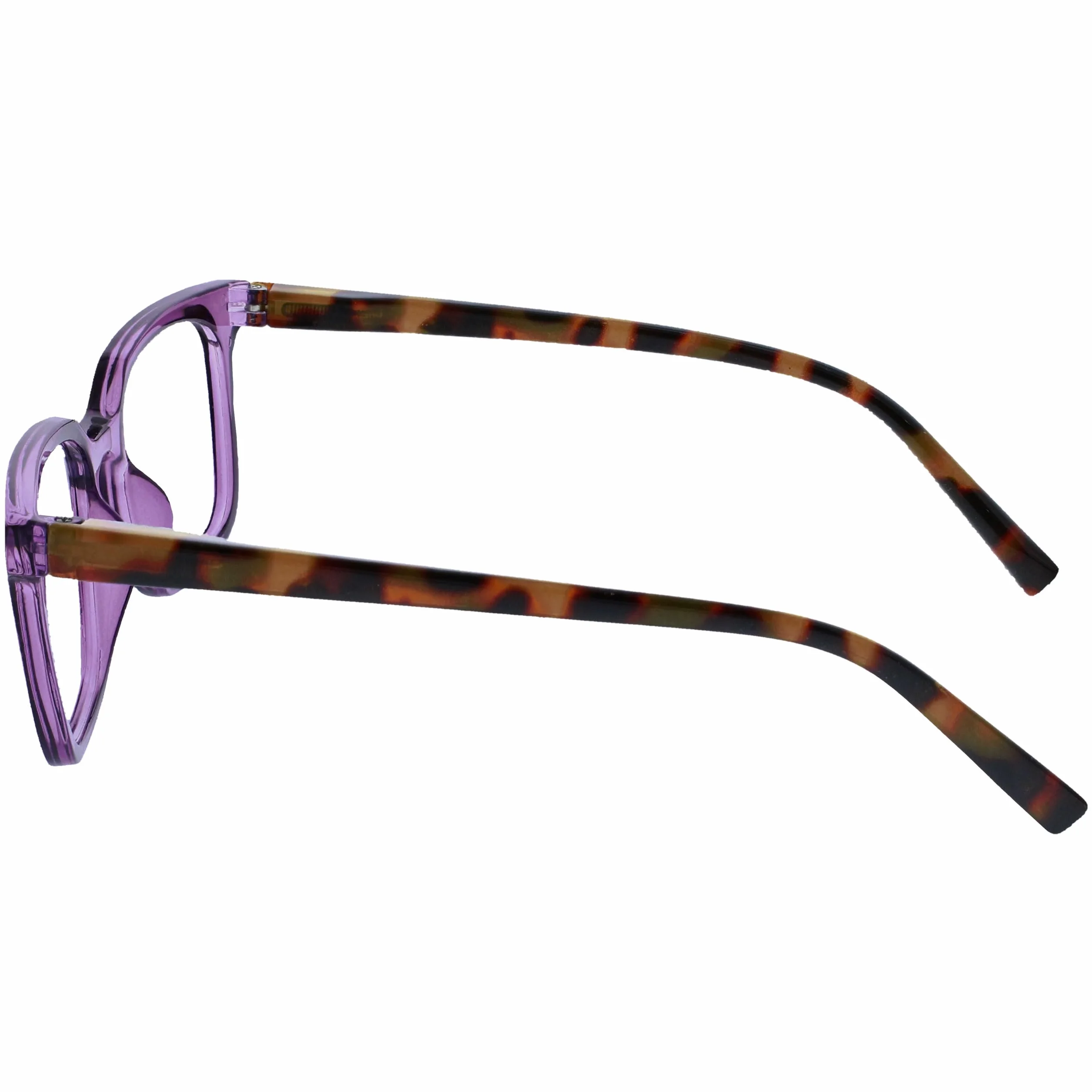 OPULIZE KOI Occhiali da Lettura +2.50 Montatura Rettangolare Grande Viola Cerniere a Molla