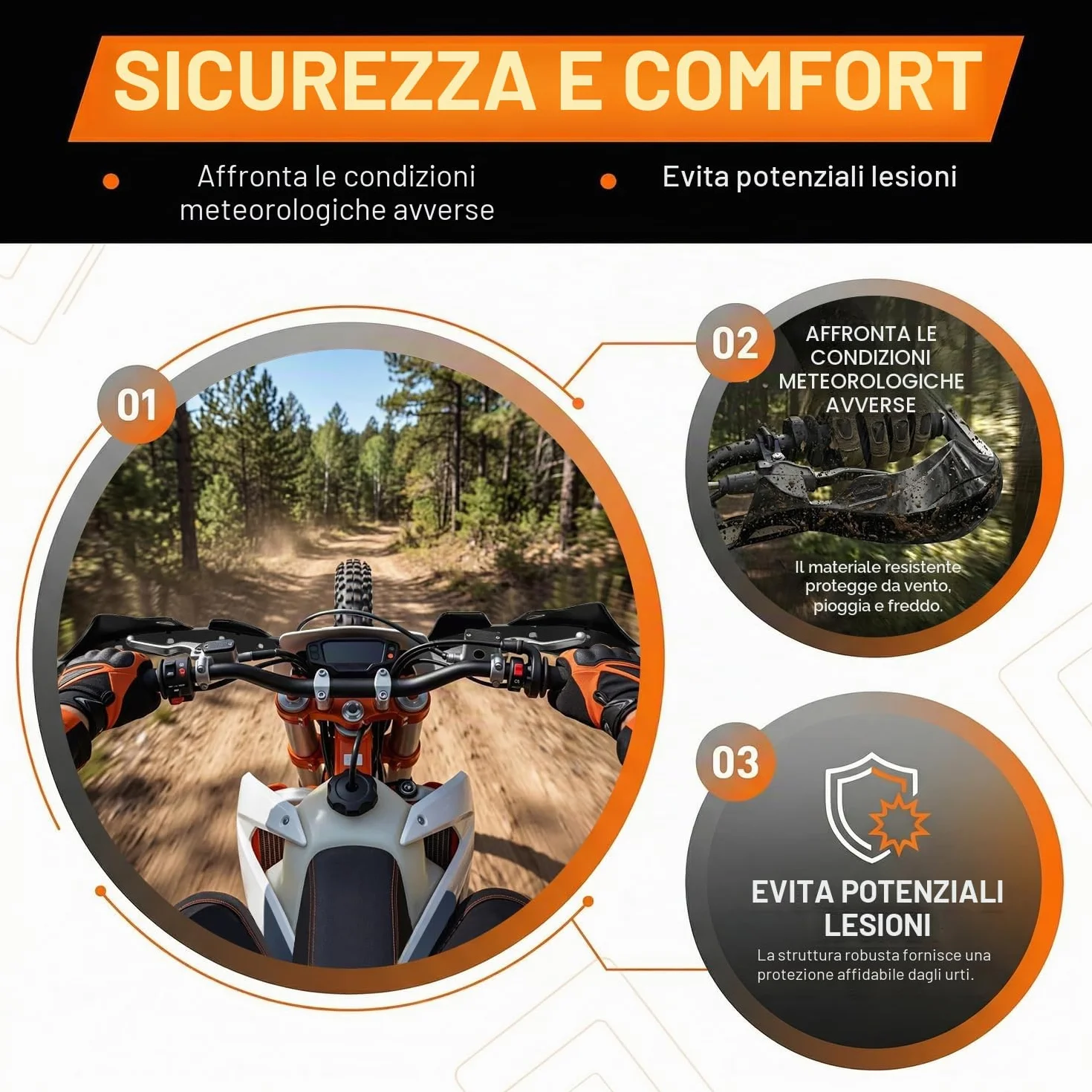 Paramani Moto Alluminio per Manubrio 22 mm 28 mm Surron Talaria Sting Beta 50 CRF XR YZF XC KX 125 150 250 300 Ebike Quad Pit Bike Motocross Enduro Nero