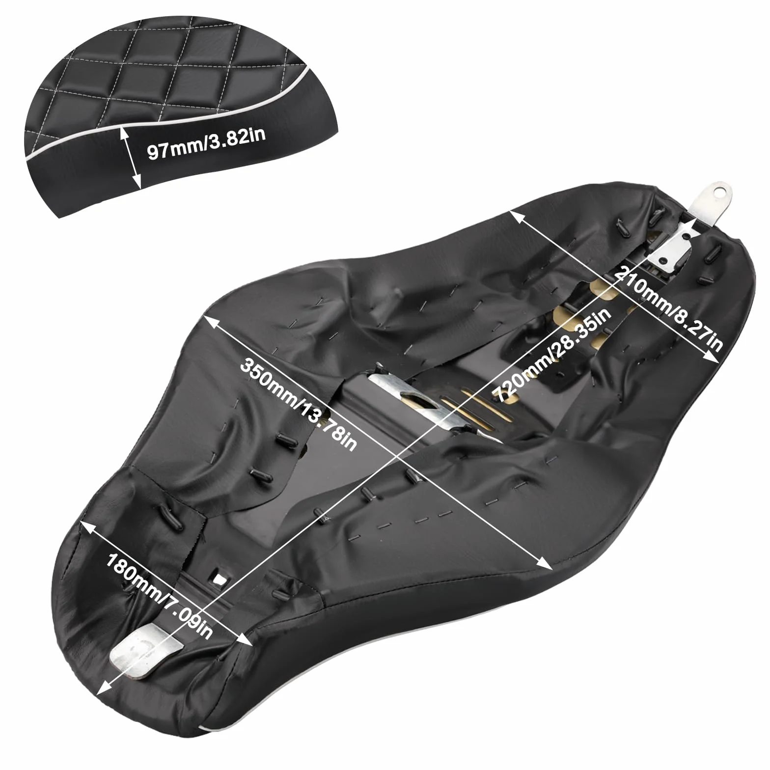 LKV Sedile passeggero per moto 2 posti compatibile Harley Sportster 883 1200 2005-2019 Iron XL 883 2009-2023 48 72 Custom Diamond