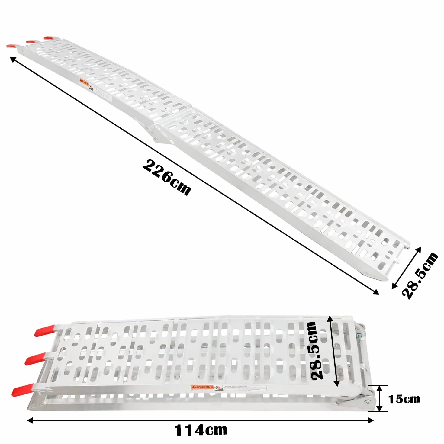 Rampe di Carico Pieghevole 680 kg Antiscivolo per Moto ATV Quad Auto