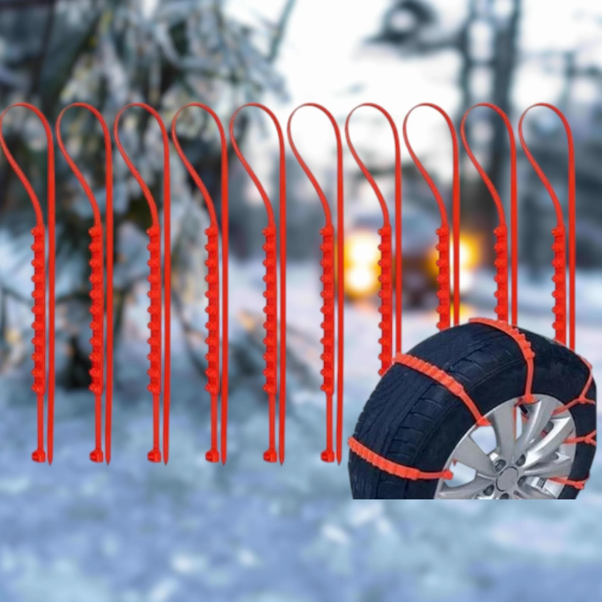 Catene da neve a fascette universali facili da montare per tutte le misure 20 pezzi