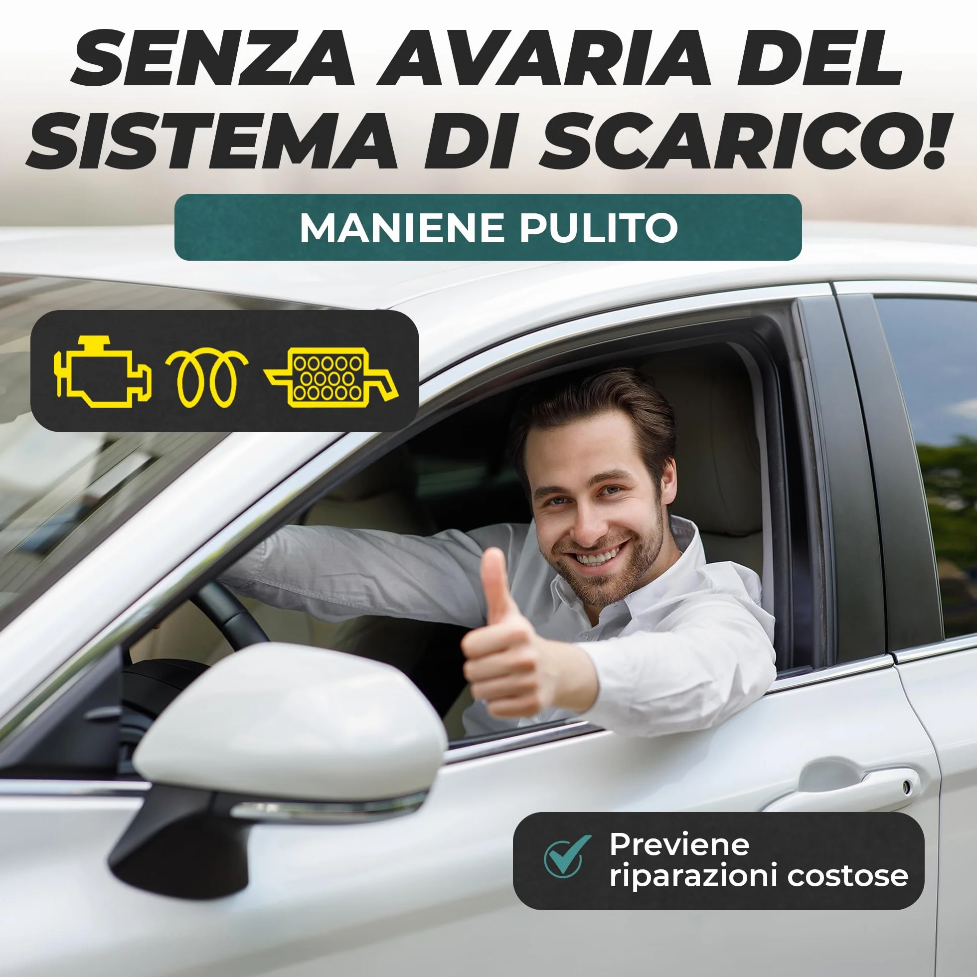 MARTIN STRAUSS Pulitore Diesel EURO 6 in 1. Decarbonizzante del sistema di scarico: Valvola EGR, Turbo, Catalizzatore, FAP, Lambda. 1 Litro, 3 Dosi