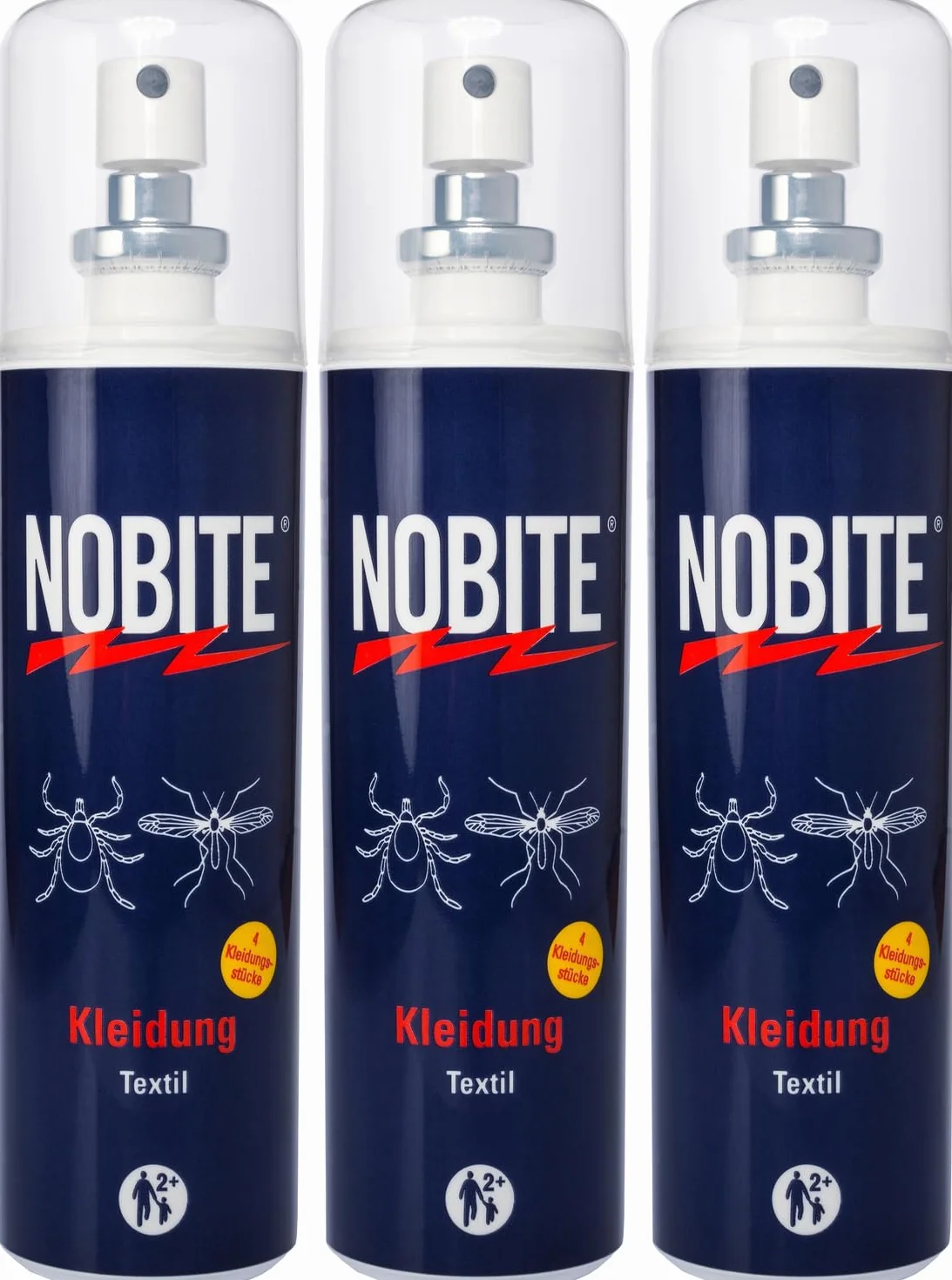 NOBITE Spray Abiti Permetrina 3x100ml Repellente Antizanzare per Vestiti