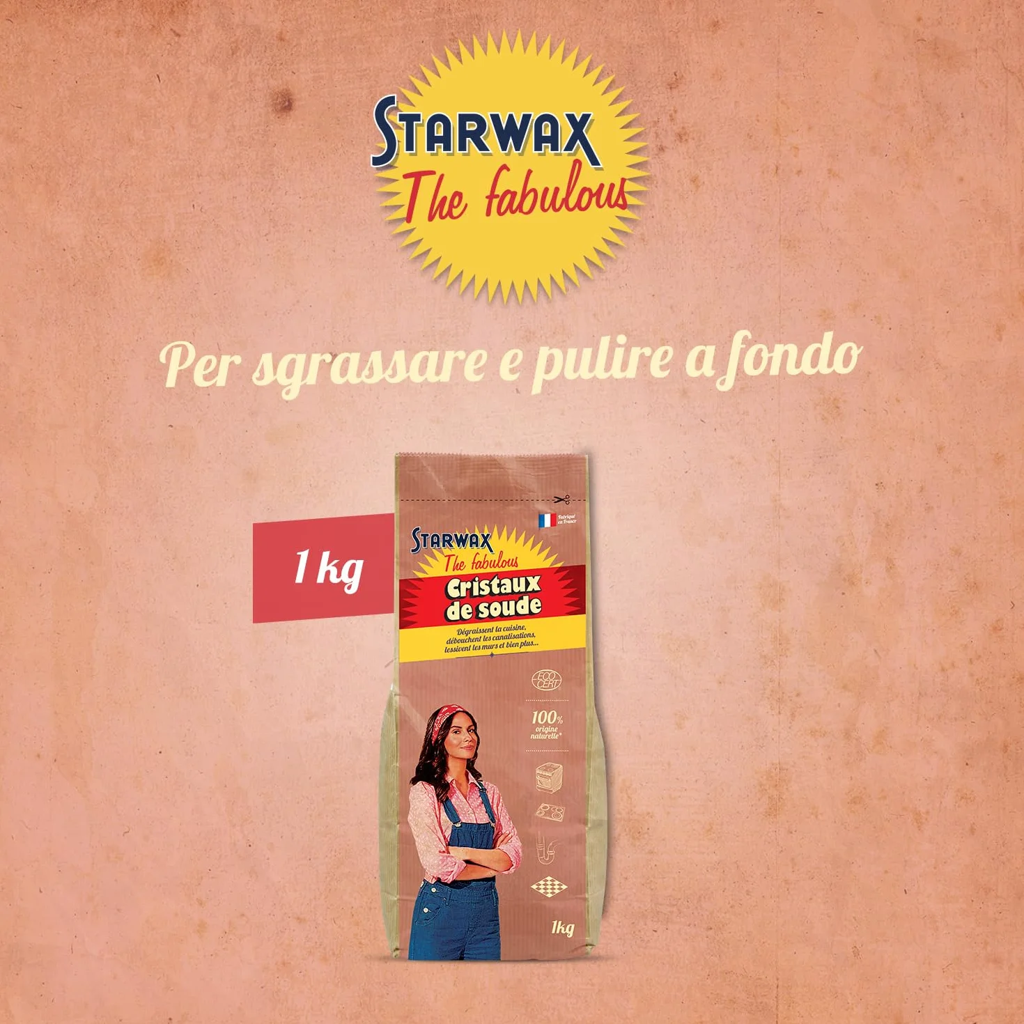 STARWAX THE FABULOUS Cristalli di soda 1 Kg Sgrassano cucina