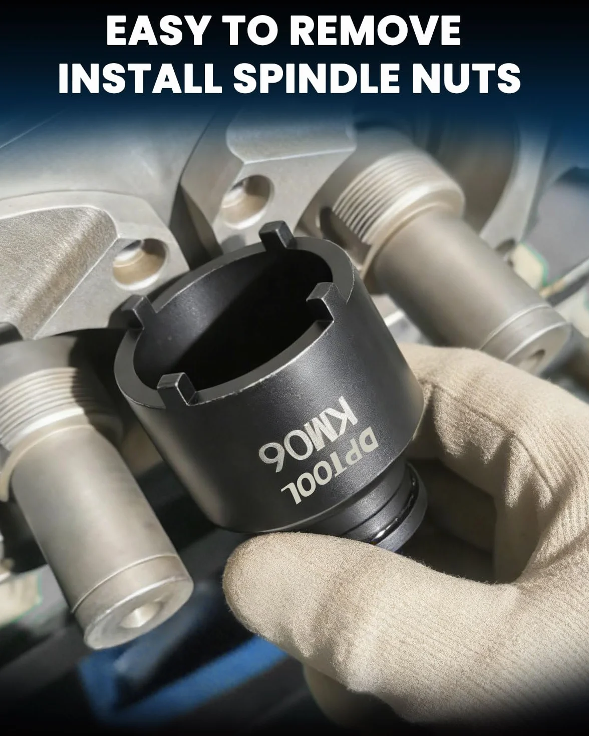 DPTOOL Kit prese per dadi mandrino 13 pezzi, giunti sferici, dado bloccaggio asse, rimozione installazione presa mozzo bloccaggio dadi scanalati KM