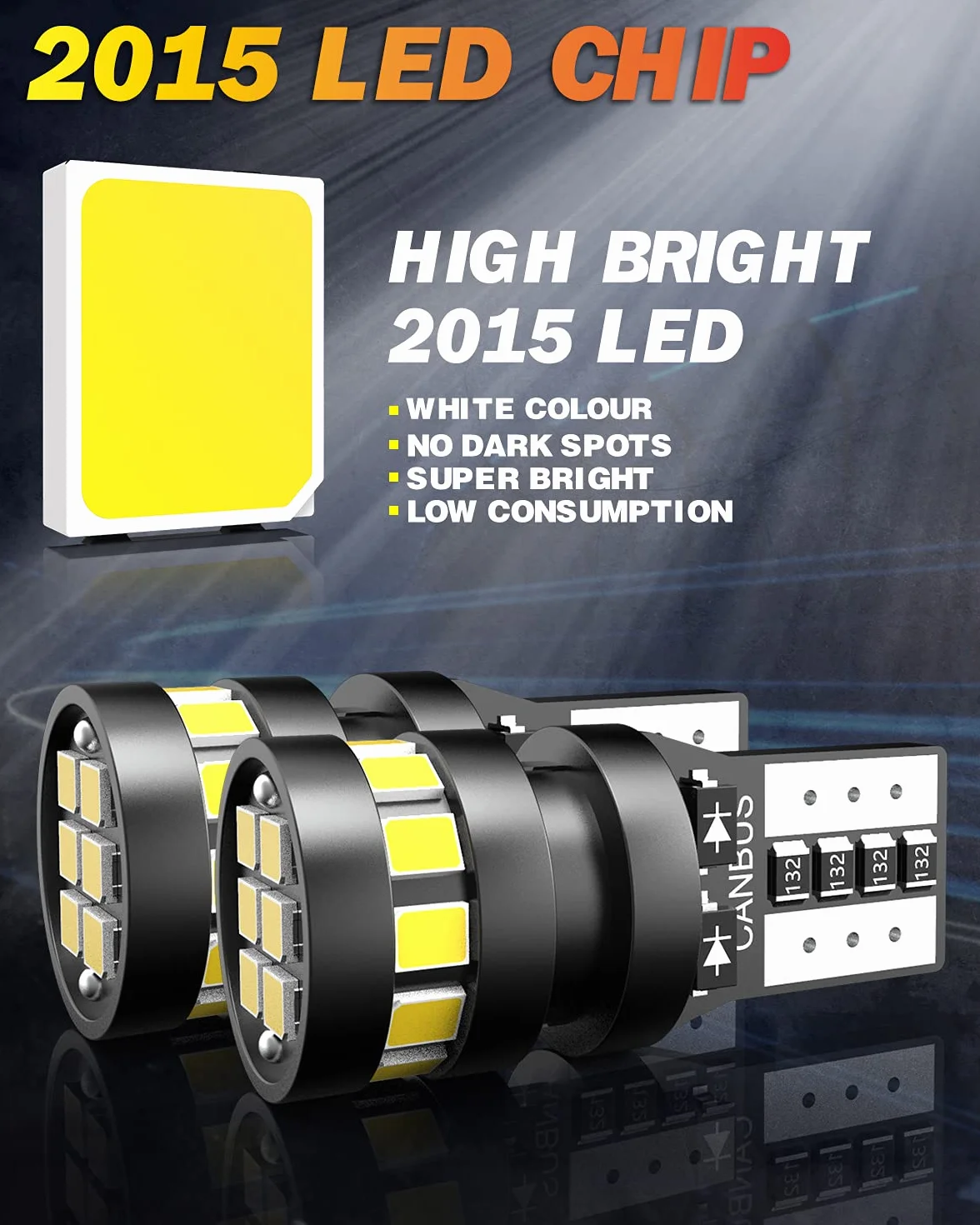 OUSHI W5W T10 LED Canbus 194 168 2825 501 12V 6500K Xenon Bianca Confezione Da 4