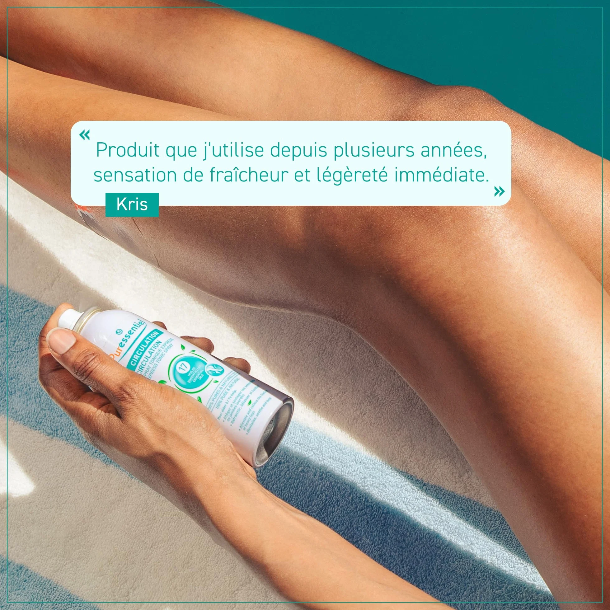 Puressentiel Circolazione Spray Tonico Express 17 Oli Essenziali mentolo naturale gambe pesanti 100 ml