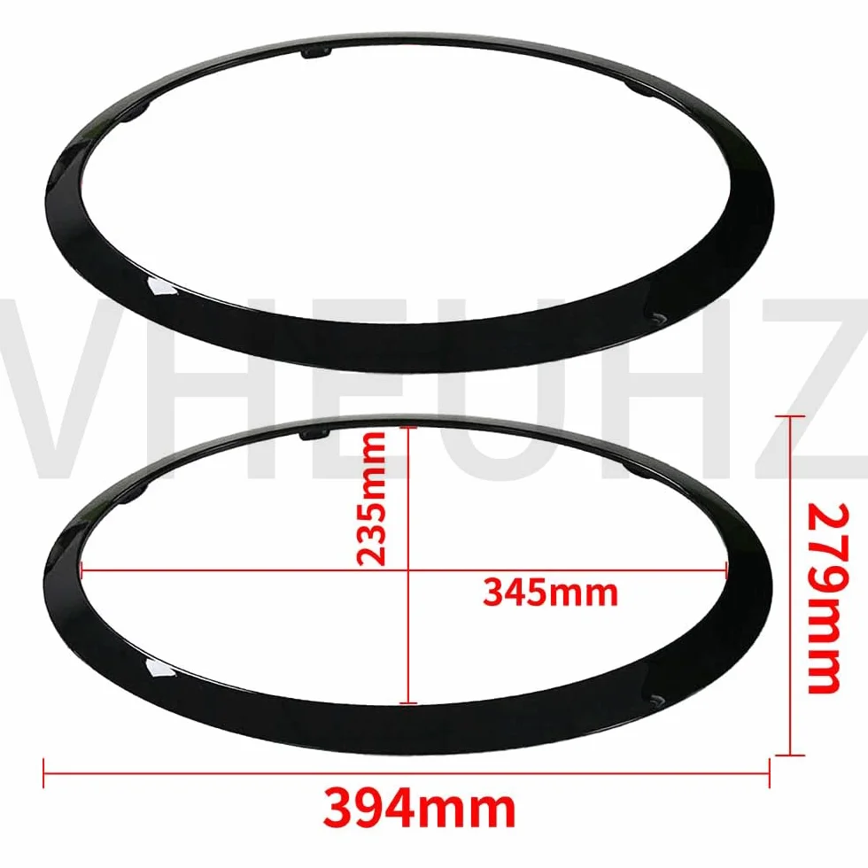 BMW Mini Cooper F55 F56 F57 2014+ Copertura anello fari lato destro e sinistro Nero lucido 51137300631 51137300632