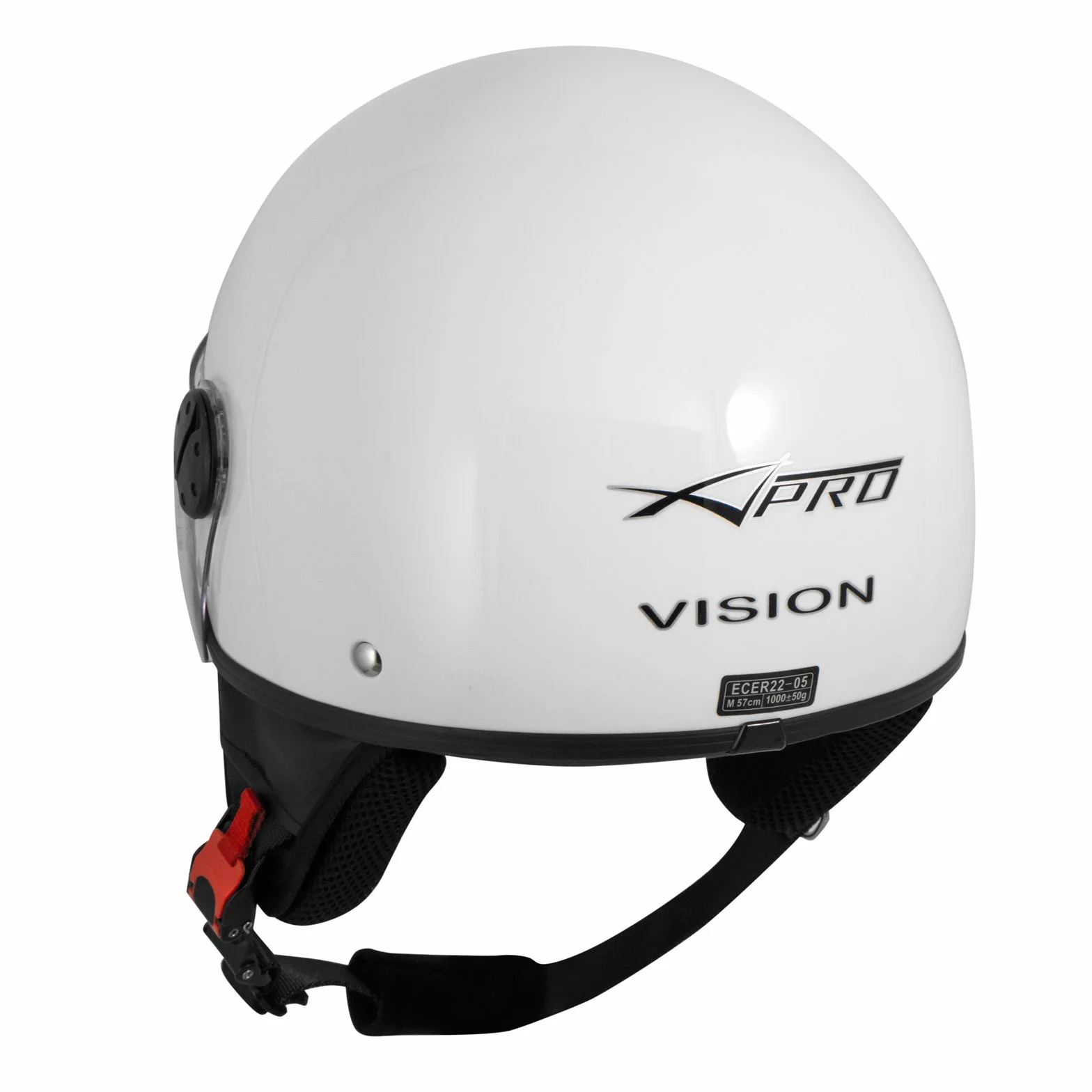 Casco Jet Demi Scooter Moto Omologato ECE 22 Visiera Antigraffio Bianco L
