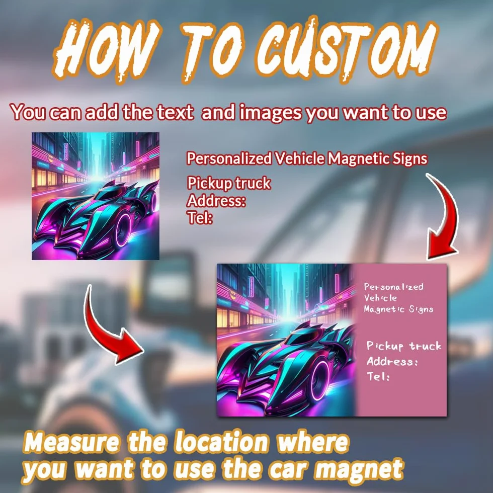 Magneti Personalizzati per Auto, Adesivo Magnetico con Testo e Logo, Magnete per Pubblicità Aziendale