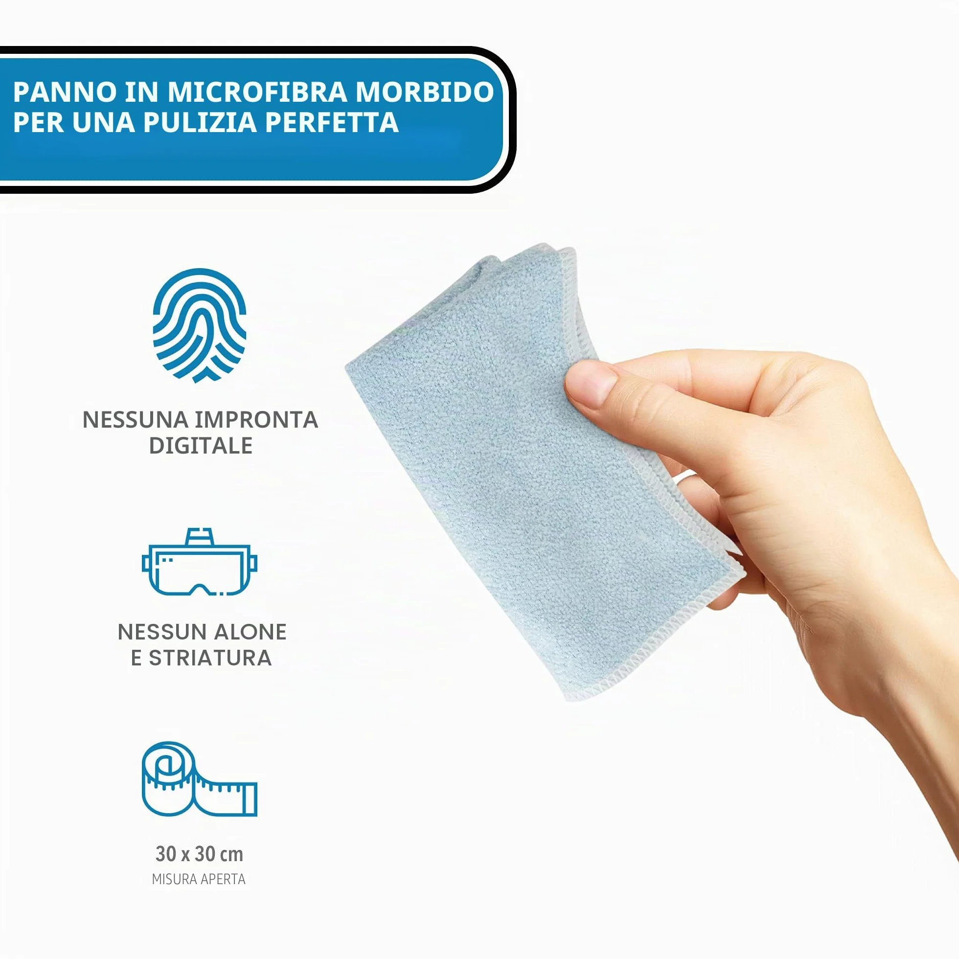 Blum Manufaktur Detergente spray per occhiali 250 ml con panno in microfibra 30 x 30 cm Made in Germany