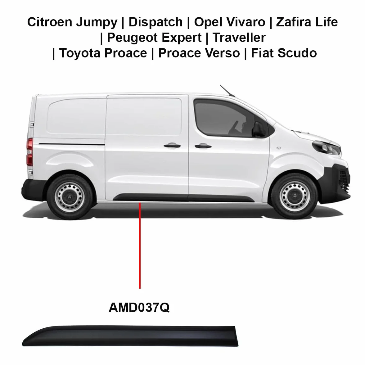 Modanatura laterale posteriore destra compatibile Fiat Scudo