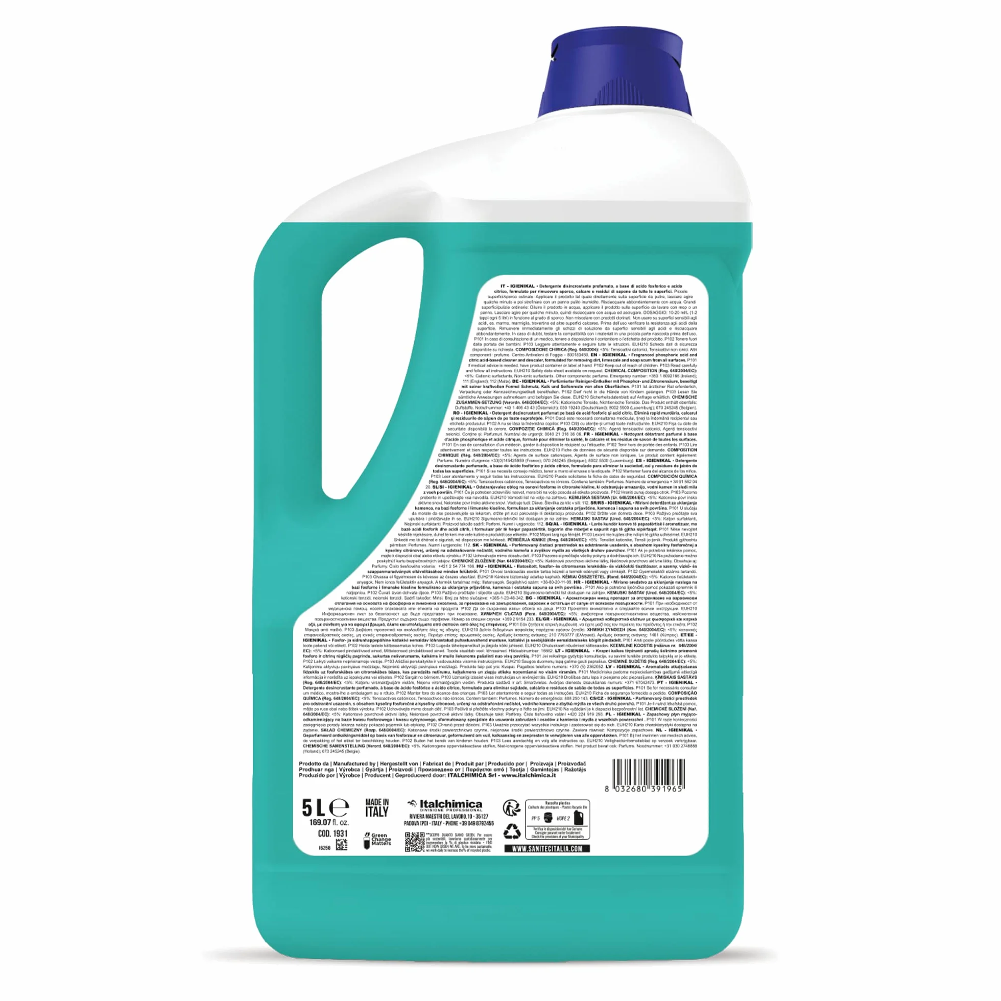 Sanitec Igienikal Bagno Classic Detergente Spray Disincrostante Anticalcare 5 kg